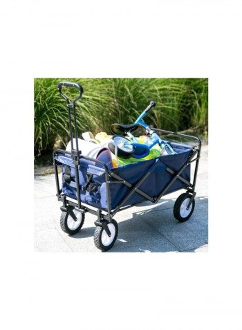 Foldable Outdoor Wagon Blue/Black 35.4x19.7x23.2inch