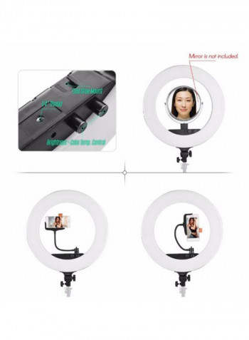 LED Photography Ring Light With Accessories 18inch White
