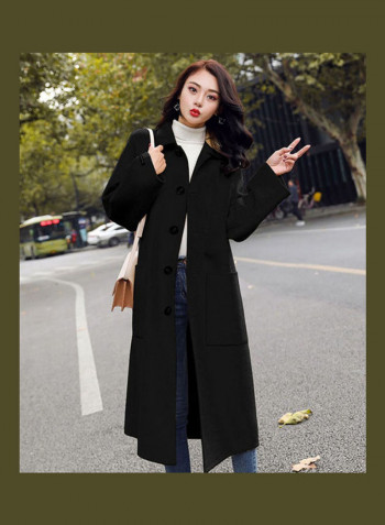 Solid Long Coat Black