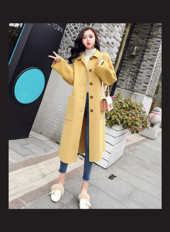 Solid Long Coat Yellow