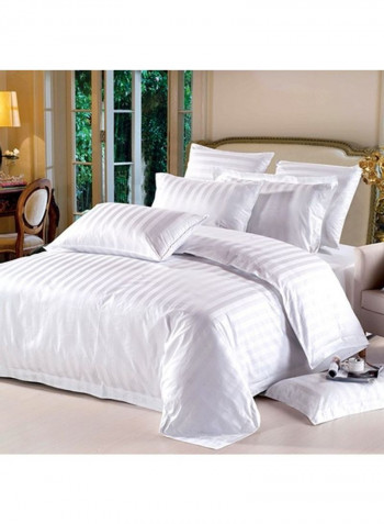 5-Piece Duvet Cover Cotton White Double