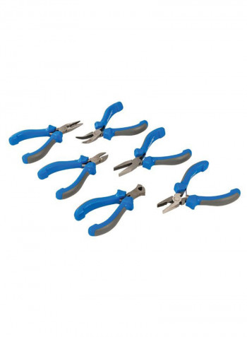 6-Piece Mini Pliers Set Blue/Black