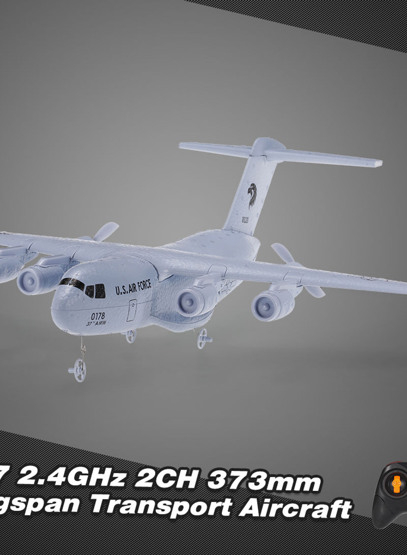 C-17 RC Airplane 373mm Wingspan 2.4GHz 2CH Aircraft Gyro RTF RC Fixed-Wing 41.3*9.7*20.6cm