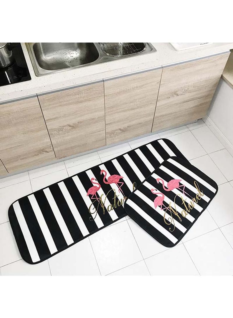 Striped Flamingo Kitchen Bathroom Rectangle Carpet Multicolour 50 x 150cm
