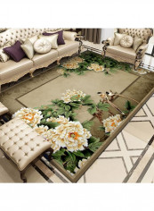 Vintage Flower Pattern Anti-Skidding Long Rug Multicolour 40x60cm