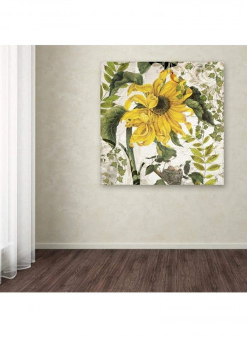 Carina II Canvas Wall Art Yellow/Green 14 x 14inch