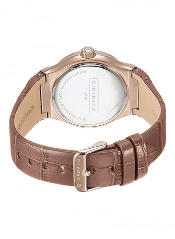 Men's Water Resistant Leather Analog Watch 1776 04