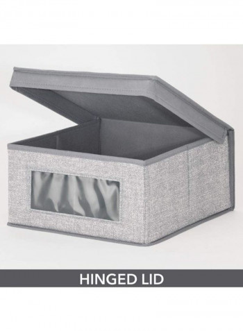2-Piece Closet Storage Organizer Holder Box Grey