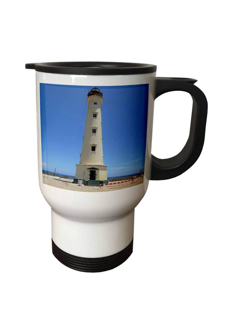 California Lighthouse Travel Mug White/Blue 14ounce
