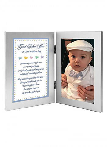 Baptism Gift For Baby Boy - Add Photo To Double Frame