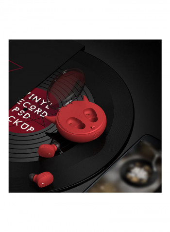 I12 Bluetooth In-Ear Earphones With Charging Case Red