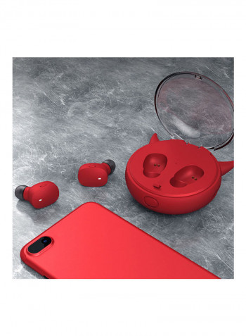 I12 Bluetooth In-Ear Earphones With Charging Case Red