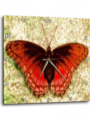 Butterfly Wall Clock Multicolour 10x10inch