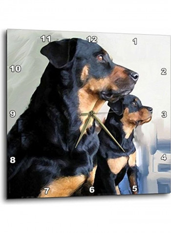 Rottweiler Wall Clock Multicolour 10 X 10inch