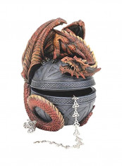Dragon Protector Celtic Sculptural Box Brown/Black 4x5x6.5inch