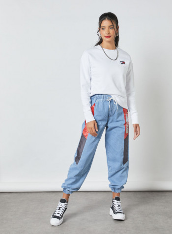 Logo Patch Relaxed Sweatshirt White