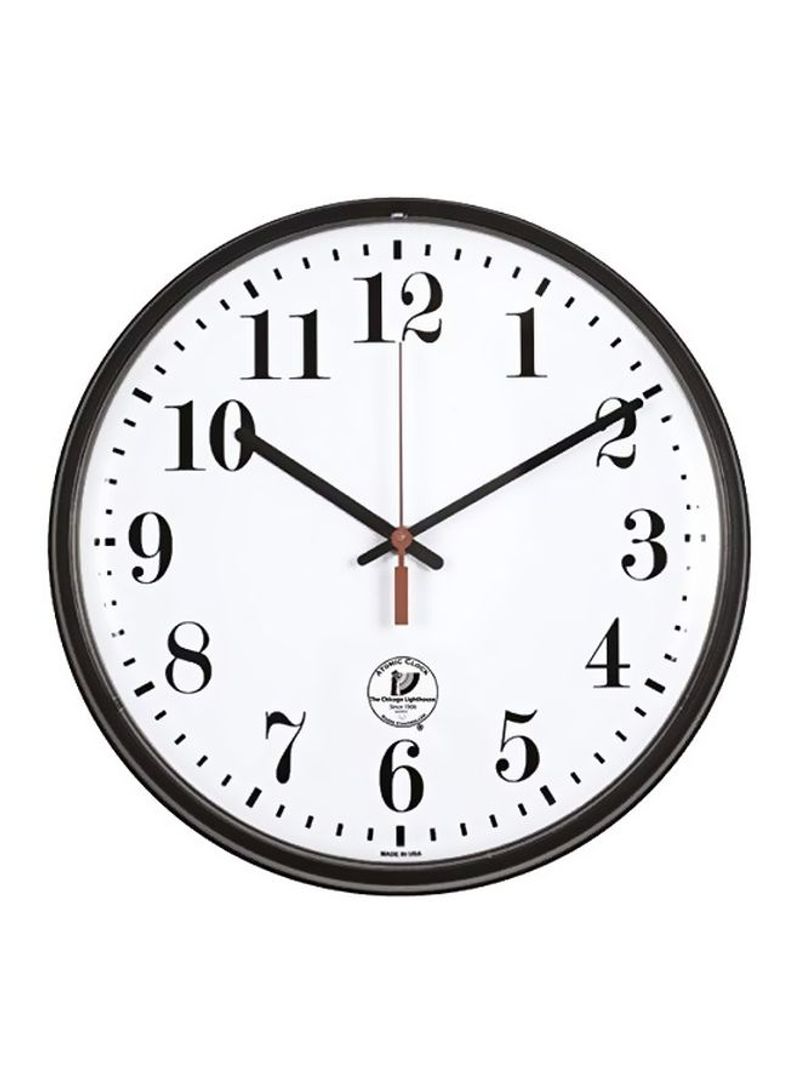 Chicago Lighthouse Atomic Wall Clock White/Black 12.75inch