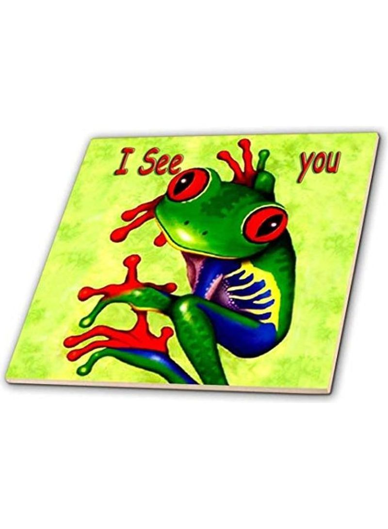 Frog I See You Decorative Tile Multicolour 6x6x0.25inch
