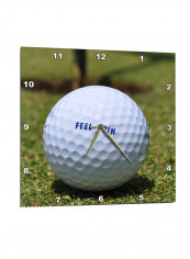 Golf Ball Printed Wall Clock White/Green 10 x 10inch
