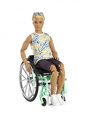 Ken Fashionistas Doll With Wheelchair And Ramp Wearing Tie-Dye Shirt