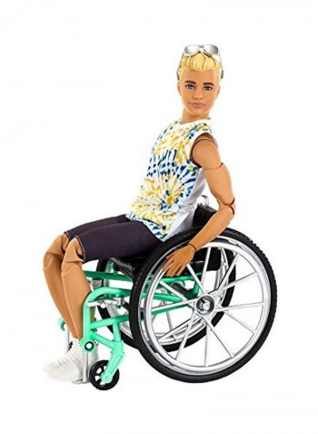 Ken Fashionistas Doll With Wheelchair And Ramp Wearing Tie-Dye Shirt