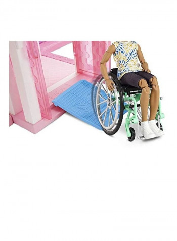 Ken Fashionistas Doll With Wheelchair And Ramp Wearing Tie-Dye Shirt