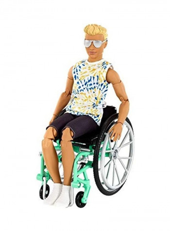 Ken Fashionistas Doll With Wheelchair And Ramp Wearing Tie-Dye Shirt
