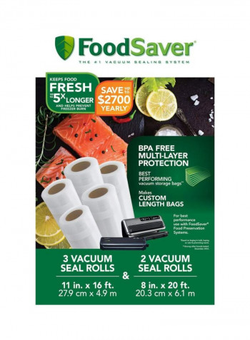 5-Piece Vacuum Seal Rolls White