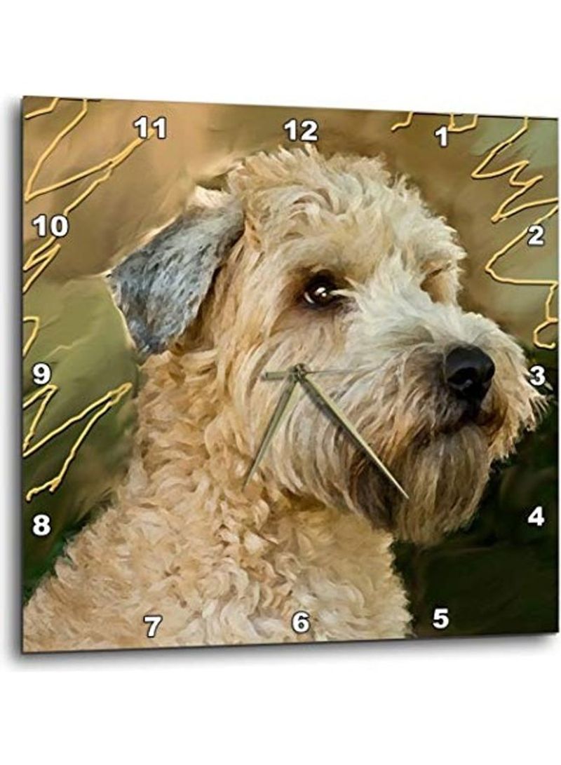 Dpp 4808 1 Soft Coated Wheaten Terrier Portrait Wall Clock Multicolour 10x10inch