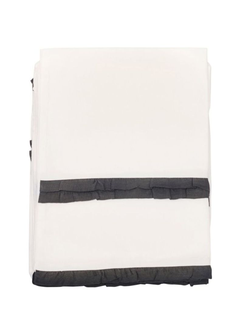 Set Of 2 Double Ruffle Pillowcases White/Black 20x26inch