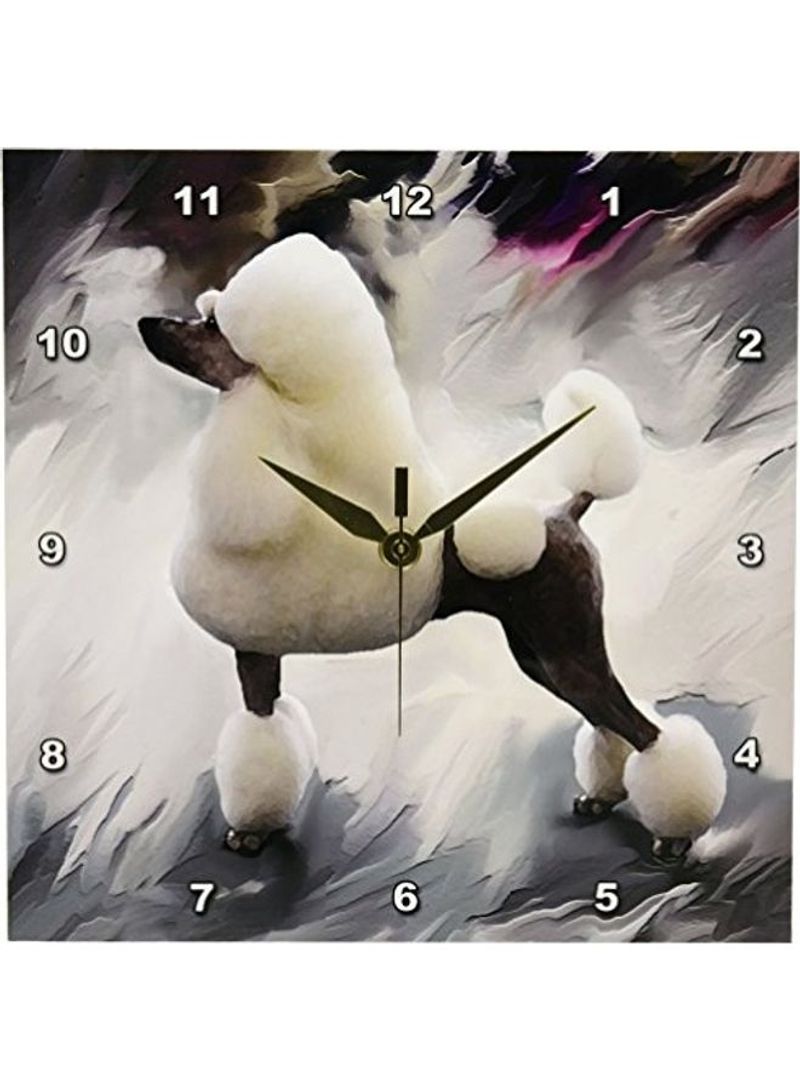 Standard Poodle Wall Clock Multicolour 10x10inch