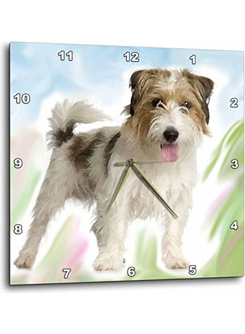 Jack Russell Terrier Printed Wall Clock Multicolour 10x10inch