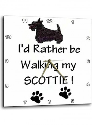 LLC Scottie Wall Clock White/Black 10x10inch