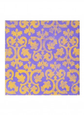 8-Piece Victorian Vintage Pattern Ceramic Tile Purple/Yellow