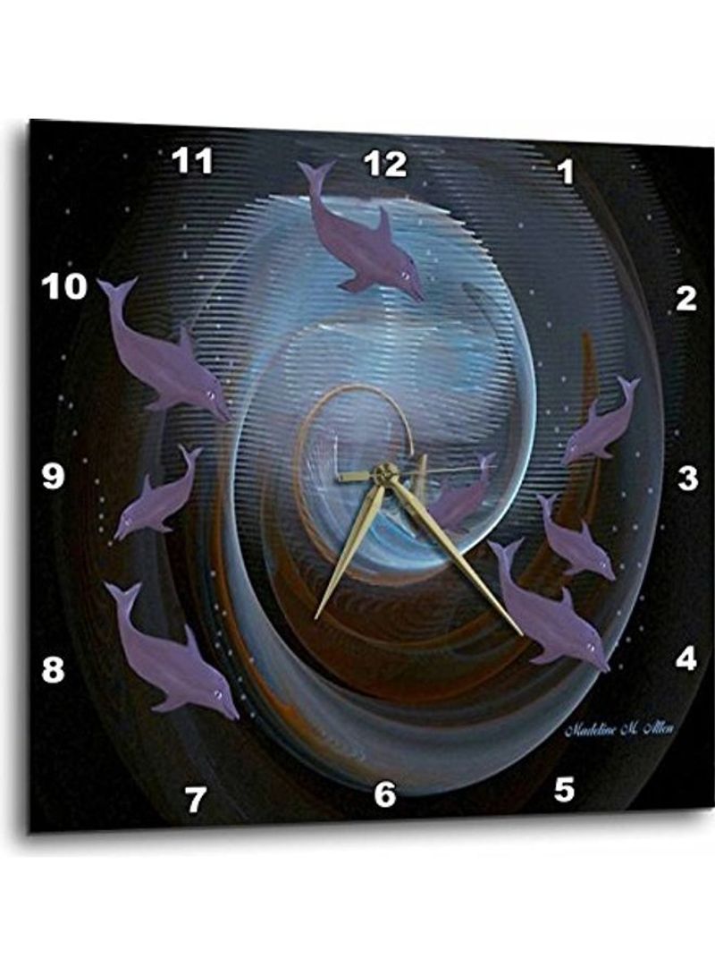 Dolphins Wall Clock Multicolour 10 X 10inch