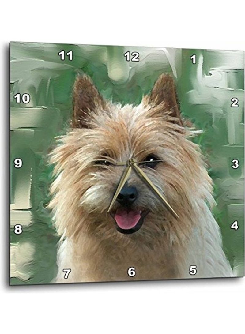 DPP_4016_1 LLC Cairn Terrier Wall Clock Multicolour 10x10inch