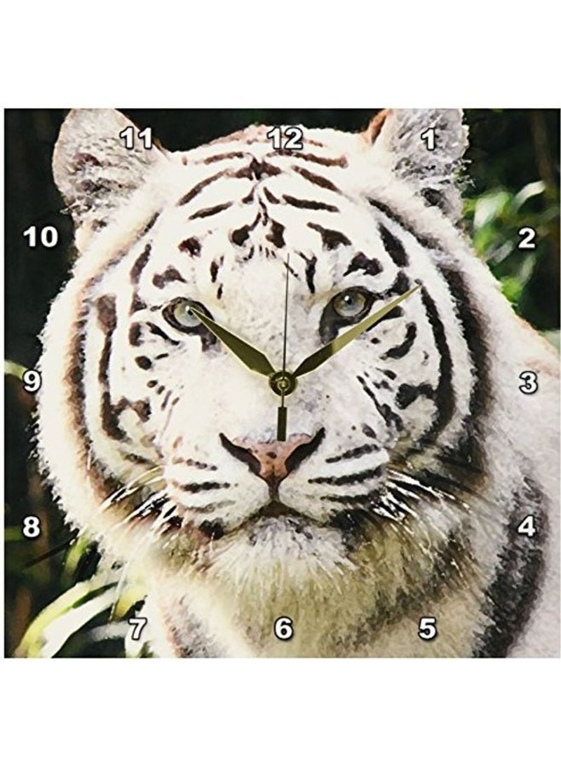 DPP 4845 1 LLC White Tiger Wall Clock Multicolour 10x10inch