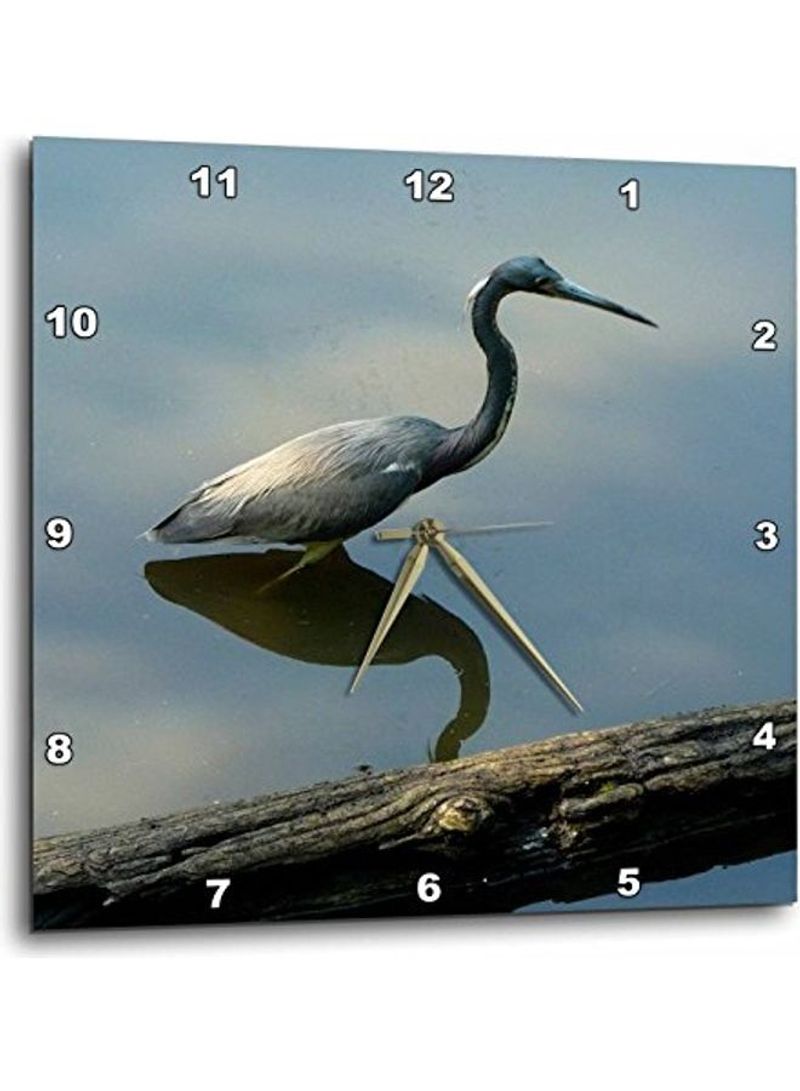 Heron Printed Wall Clock Multicolour 10x10inch