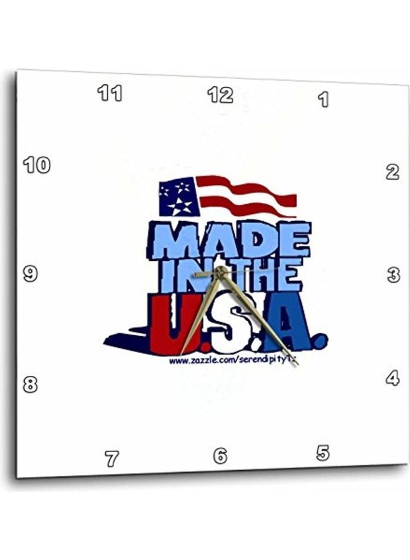 Made In The USA Themed Wall Clock White/Red/Blue