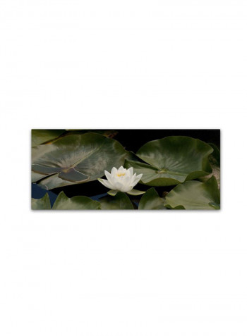 One Leaf Wall Canvas Wall Art White/Green 18 x 18inch