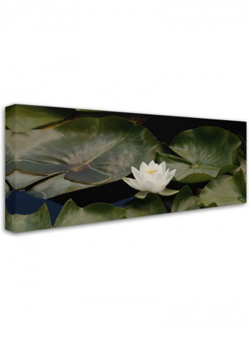 One Leaf Wall Canvas Wall Art White/Green 18 x 18inch