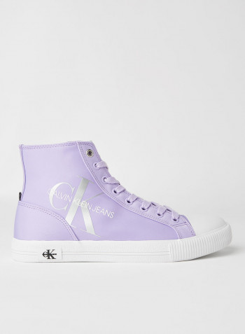 Vulcanized High Top Lace Up Sneakers Palma Lilac