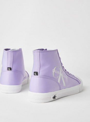 Vulcanized High Top Lace Up Sneakers Palma Lilac