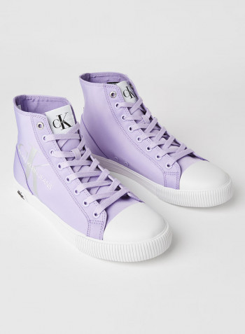 Vulcanized High Top Lace Up Sneakers Palma Lilac