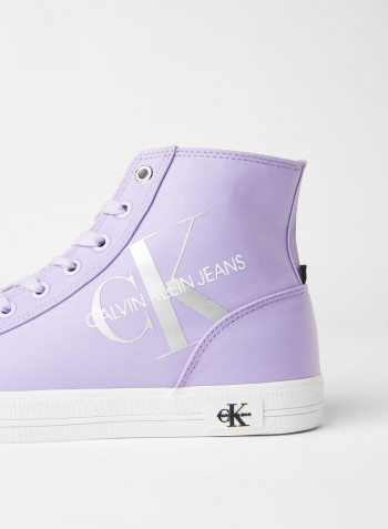 Vulcanized High Top Lace Up Sneakers Palma Lilac