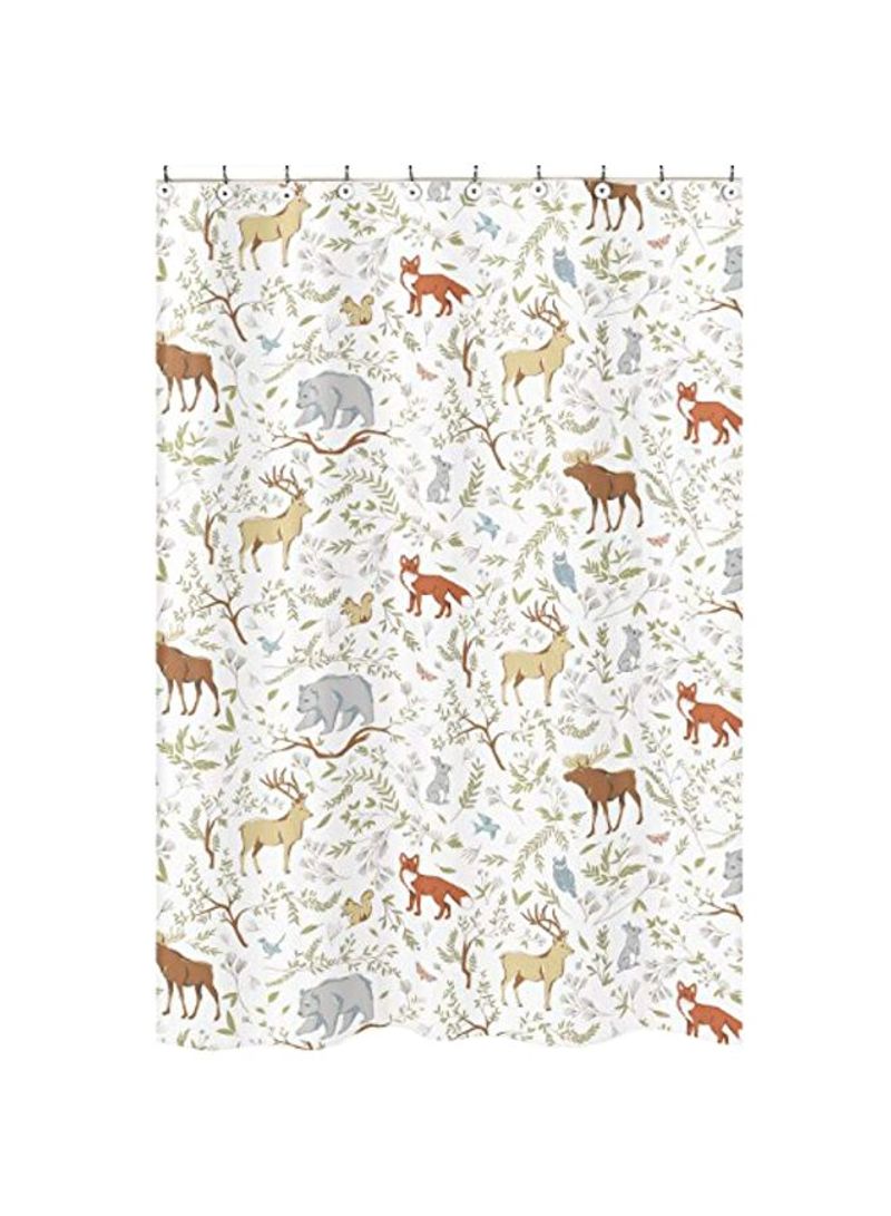 Animal Toile Shower Curtain White/Brown 72x72inch