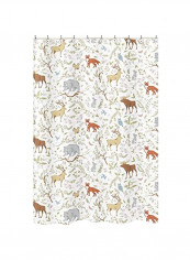 Animal Toile Shower Curtain White/Brown 72x72inch