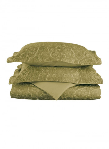 3-Piece Paisley Pattern Duvet Cover Set Sage