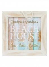 Beach House Signprinted Wall/Door Hanging Multicolour 9.5 x 9.5inch