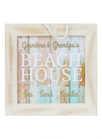 Beach House Signprinted Wall/Door Hanging Multicolour 9.5 x 9.5inch